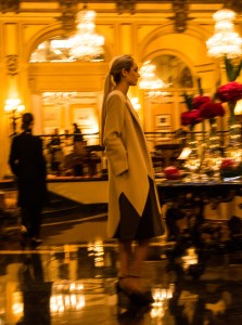 High-fashion mannequins glide through the gilded lobby of the Hotel St. Regis on Via Vittorio Emmanuelle Orlando in Rome. Oct. 7, 2015. Nikon D7100. Micro Nikkor 40mm F/2.8. RAW. ISO 1600. 1/20th sec. F/8.